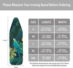 ZCFYGDX Ironing Board Cover Easy Install with Elastic Edge 3 Bottom Nylon Buckle Straps Breathable Ironing Decor Suitable for Wide Ironing Board House Decor Parrot Palm Leaf Print Size-XL