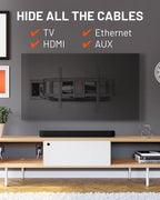 ECHOGEAR TV Cord Hider for Wall Mounted TV with 2X AC Outlets & 2X USB-A Ports - Hide Power Cables & Low Voltage Wires Behind The Wall - Includes Template, Saw, & Low Profile Extension Cord - Black