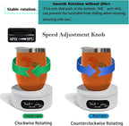 YVV Rotating Display Stand, Spinning Display Stand with Colored Lights, Lighted LED Base for Glass Art , Electric & Battery-Operated Platform 4.72in, Adjustable Speed Electric Turntable White
