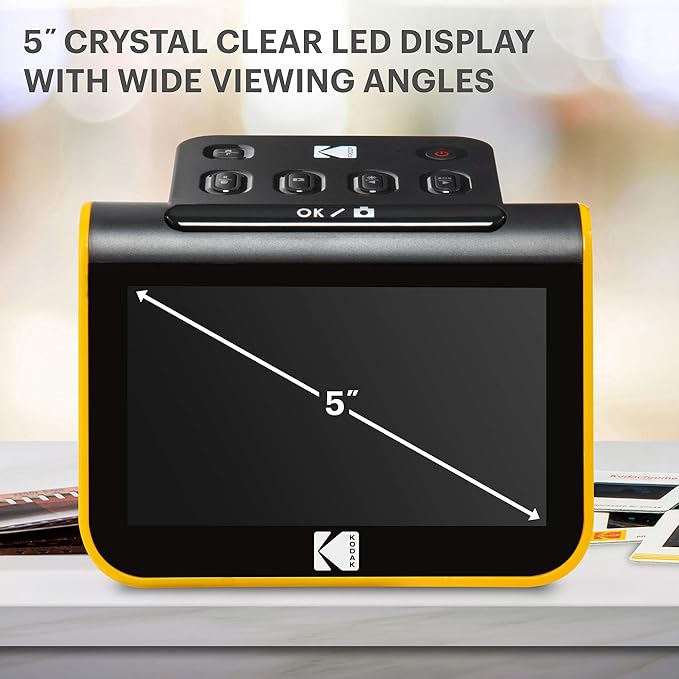 KODAK Slide N SCAN Film & Slide Scanner Digitizer with 5” LCD Screen, Quickly Convert Negatives & Slides to Digital 22MP JPEG Photos, Compatible with 135, 126 and 110 Film & Slides