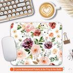 Armanza Square Mouse Pad Pretty Floral,Personalized Premium-Textured Custom Mouse Mat Design,Washable Mousepad Cloth,Non-Slip Rubber Base Computer Mouse Pads for Wireless Mouse