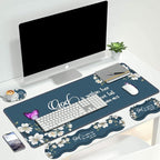 4 in 1 Ergonomic Keyboard Wrist Rest & Mouse Pad Wrist Rest Set,Large XXL Gaming Desk Mat 31.5"x 11.8" with Non-Slip Base,Memory Foam for Home Office Study Gaming,Floral Quote Bible Verse Psalm 46:5