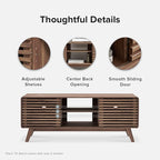 mopio Ensley TV Stand, Mid Century Modern for 55/60/65 inch TV, Farmhouse TV Stand, Entertainment Center with Storage, TV and Media Console for Living Room (Walnut, 59" Tall)