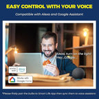 Lightinginside E12 Smart Light Bulbs 60W Equiv., Work with Alexa/Google Home/Smart Life, 500LM 6W RGBCW Candle Candelabra LED Light Bulbs, No Hub Required, 2.4G WiFi Bluetooth Bulb, ETL Listed, 6PCS