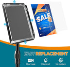 USCNC Sign Holder Stand 8.5x11 inch - Adjustable Floor Standing Sign Holder -Snap open frame,360° Rotation for Malls,Schools,Restaurants (Black 1 Pack)