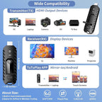 Wireless HDMI PRO- Transmitter and Receiver, Portable Multi-TVs Extender Kit, Plug and Play, Heat-Control, 5.8G/2.4G @60Hz 165FT/50M, Wirelessly Stream Video/PPT from Laptop to Multiple HDTVs/Monitors