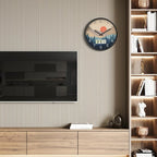 Silent Wall Clock with Day Week Temperature Wilderness with Sunset Non-ticking Battery Operated Large Digital Modern Clocks Display with Calendar and Date for Kitchen Farmhouse Bathroom Office 12 Inch