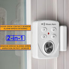 3 Pack Door Alarms with Delay When Left Open 130db Window Break Sliding Siren Vibration Detect Sensor for Home, Apartment Security. Keypad Intruder Burglar Entry Alert. Pool Alarm for Kids Safety