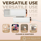 Travel Essentials : Steamer for Clothes - Home or Travel Steamer & Iron, White with Rose Gold Accents, 1000W Steam, Fast Heat Up, Removes Wrinkles in Seconds, a must-add to Travel Accessories