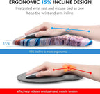 Mouse Pad Wrist Support, Laokiiy 2 in1 Keyboard Wrist Rest+ Ergonomic Mouse Pad, Non-Slip Wrist Rest for Computer Keyboard, Made Easy Typing & Relieve Wrist Pain(Sunrise Beach)