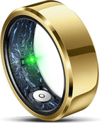 RIFESI Smart Ring for Women Men, Fashion Minimalist Fitness Ring & Sleep Tracker Ring with Heart Rate, SPO₂,Blood Pressure,5ATM Waterproof Health Ring, No Subscription,Gifts for Women (Size 11,Gold)