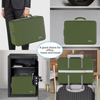 ENGPOW 5200℉ Fireproof File Organizer Bag with 13 Pocket Accordion File Folder,Document Organizer Box with Lock&Labels,Multi-Layer Portable Home Travel Safe Storage for Important Documents,Green
