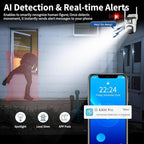 VSTARCAM Three-Lens Security Camera,2K Outdoor Camera,Human Detection,Home Security Cameras Outdoor,Night Vision,Siren & Spotlight Alarm,Two Way Audio,Local & Cloud Storage,10x Zoom