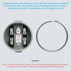 100 Amp Meter Socket, 4 Jaw Meter Base, 240V 3 Wire Ring Type, with Horn Bypass Meter Cover Plate, Suitable for Overhead/Underground Feed