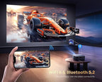 [1500 ANSI/Google TV/Voice Control]Smart Projector with WiFi 6 and Bluetooth, 4K Support, Outdoor Movie Proyector, 1080P Home Ceiling Auto Focus Projector, PUTRIMS K12 Gray