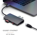 Satechi 8 in 1 USB C Hub Multiport Adapter V2, 4K HDMI, 115W USB C PD Charging, 3 USB-A, Ethernet, Micro/SD Card Readers, for Laptop, MacBook Air/Pro M5/M4, iPad, Windows - Space Gray