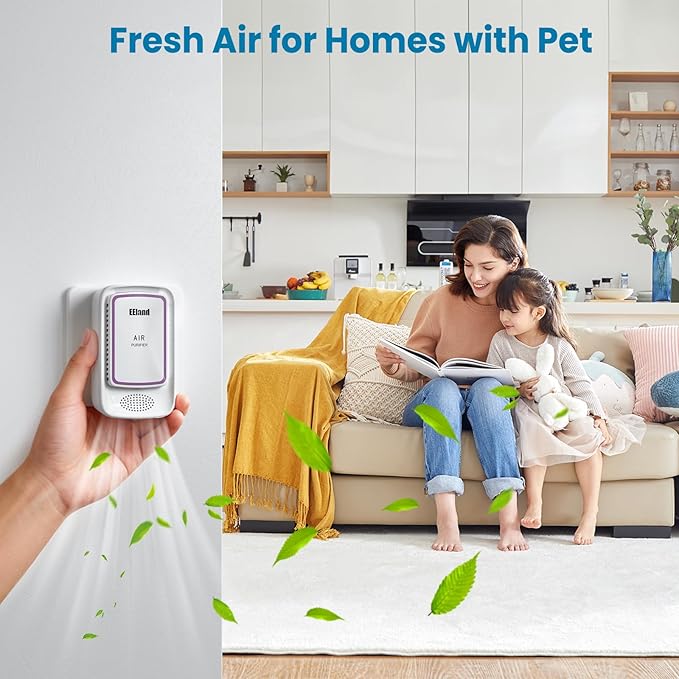 Cat Litter Deodorizer Plug in - Ozone-Free Negative Ion Air Purifier for Litter Box, Compact Odor Eliminator for Strong Pet Odors, Quiet Air Freshener for Home, Bedroom, Kitchen