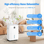DEVERSE Max 80 Pints Energy Star Dehumidifier for Home/Bedroom/Basement, 4500 Sq.Ft Coverage, with Drain Hose, Smart Humidity Control & Large Tank