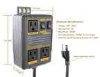 O'SKOOL Configurable Automatic Vacuum Switch for Power Tools with Dual Tool Outlets, Load-Sensing Delayed On/Off Dust Collector Controller for Cleaner Workshop and Reduced Airborne Dust, PTA029