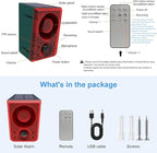 ChunHee Solar Outdoor Motion Sensor Alarm with Dog Barking Gunshot Sound, Support Recording and Adjustable Volume, 130db Loud Noise Maker 3 Work Modes Strobe Light for Home, Villa, Farm, Barn (1pack)