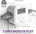 Fosmon 7 Day Digital Timers for Electrical Outlets, Indoor Plug-in Light Timers Switch Programmable, Electric Wall Plug for Lamp, Grow Reptile Lights, Aquarium, 15A/1875W, Grounded