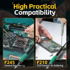 FNIRSI DWS-200 200W Precision Digital Soldering Station Kit, with 3 F210 & 6 F245 Soldering Iron Tips and 2 Helping Hands, Temp Value & Curve Mode, 3 Temperature Storage, Full-Color Display