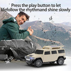 WSTER WS-696 Solar Bluetooth Replica Speaker – Portable Modern Off-Road Car Design with HD Sound, TWS, LED Party Light, USB/TF Playback, FM, Built-in Microphone, Surprise Gift(Beige)