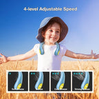Kids Neck Fan, Portable Bladeless Fans for Kid 4-14Y Girls & Boys, 2600mAh USB Personal Mini Cooling Fan for Travel/Camping/Study, 4 Speeds, Lightweight, Compact, Perfect Summer Gifts for Kids