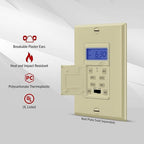Enerlites 7 Days Digital in-Wall Programmable Timer Switch for Lights, Fans, and Motors, Single Pole, Neutral Wire Required, 7-Day 18 ON/Off Timer Settings, with Blue Backlight, HET01, Ivory