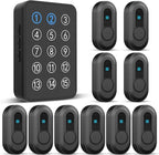 Wireless Emergency Call Button System - 500 Ft Range Caregiver Pager with LED Display, 10 Waterproof Alert Buttons & 1 Receiver for Elderly, Patients, Disabled at Home, Hospital, Clinic