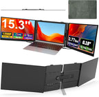 Laptop Screen Extender, Ultra-Thin 15.3" FHD 1200P 16:10 Portable Monitor for Laptop, Lightweight Travel Monitor Extender Plug & Play for 14"-17.3" Laptops, Compatible with Wins/Mac/Android/Chrome