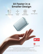 Anker Nano Portable Charger, 10,000mAh 45W Max Compact Power Bank, Travel Essential Phone Battery Pack with 2.3 ft InstaCord Retractable Cable for iPhone 17/16 Series, iPad, Galaxy, Pixel, and More