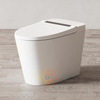 Luoware Smart Toilet Lite without Bidet, One Piece Elongated Modern Toilet with Heated Seat, Pump-Assisted Auto Flush, Foot Sensor Operation, Night Light, Built-in Water Tank, Blackout Flush