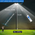 JAYNLT Y-3000W Solar Street Lights Outdoor,300000LM 6500K Commercial Parking Lot Lights Dusk to Dawn, Waterproof Solar Security Flood Lamps with Motion Sensor and Remote for Street, Garden,Farm