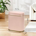 Bathroom Sensor Trash Can with Lid Automatic 2 Gallon Motion Sensor Garbage Bin, 7.5 Liter Slim Waterproof Plastic Wastebasket, Bathroom Decor for Bedroom, Office, Living Room, Pink
