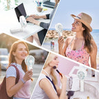 HandFan Upgraded Portable Misting Fan, Handheld Spray Water Mister Fan, USB Rechargeable Personal Mist Fans, Mini Cooling Hand Fans for Summer Beach Travel Concerts, Gifts for Women(White)