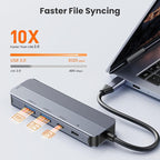 GUSGU USB C Hub with 4K HDMI (5-in-1 Gray), 2*USB 3.0, 5Gbps Type C Port, PD Charging 100W, Multiport Adapter for HP Laptop, MacBook Pro/Air, Dell Inspiron/XPS, Acer, Lenovo