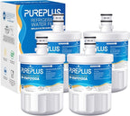 PUREPLUS Replacement for LG LT500P, 5231JA2002A, ADQ72910901, GEN11042FR-08, Kenmore 9890, 469890, HDX FML-1, ADQ72910907, LSC27925ST, LFX25974ST, LFX25973D, Refrigerator Water Filter, 4Pack