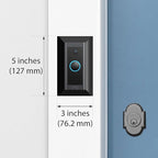 Hidden River Lab Genuine Wall Plate for Ring Video Doorbell Wired(Model 5AT3T5) - Premium Ring doorbell Mount - Black