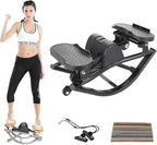 Rock Stepper Step Side-to-Side Lateral Rocking Fitness Stepper with Digital Monitor/Resistance Bands Machine for Home Workout