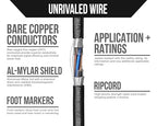 Voltive 18/6 Shielded Low Voltage Wire, Riser CL3R, Black, 500ft - 18AWG, 6 Conductors, Overall Shield, Stranded Bare Copper, UL Listed - V-1256-2