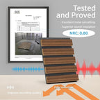 Art3d 4-Pack 94.5 x 7.9 inch Acoustic Wood Slat Wall Panels for Interior Decor, 3D Fluted Sound Absorbing Wood Paneling for Accent Wall Ceiling Kitchen Living Room Bedroom Office, Dark Walnut