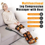 Leg Massager with Heat and Compression, Foot and Full Leg Massager for Circulation and Pain Relief, Sequential Compression Boots with 6 Modes, 6 Intensity, 3 Heat, Gifts for Mom, Dad, Athletes