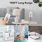 BN-LINK Wireless Remote Control Outlet Electrical Switch for Lights, Fans, Christmas Lights, Small Appliance, 100ft Long Range White 10A/1200W, 1 Remote + 1 Outlet, ETL & FCC Certified
