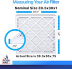Filter King 39.5x30x1 Air Filter | 4-PACK | MERV 8 HVAC Pleated A/C Furnace Filters | MADE IN USA | Actual Size: 39.5 x 30 x .75"