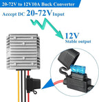 BEYIMEI DC to DC Converter 20-72V to12V 10A 120W, DC 24V 36V 48V 60V 72V Step Down to 12V Buck Converter Regulator Voltage Conversion Transformer for Golf Cart, forklifts Car,Solar Panel Regulation