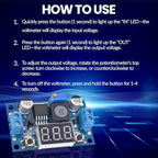 Seloky LM2596 Adjustable DC-DC Step-Down Buck Converter Module with LED Voltmeter Display, Voltage Regulator 4.0-40V Input to 1.25-37V Output Power Supply Module (Pack of 10)