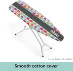 oliso Ironing Board Cover – 100% Cotton with Professional Felt Pad, Fits Standard 54" x 15" Boards – Secure Fit with Wide Elastic Edge & Adjustable Straps – Silhouette