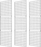7RiversART Grid Wall Commercial Grade Grid Panels Heavy Duty for Retail Display, 2' W x 7' H, Black (Pack of 3), Portable