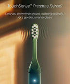 SURI 2.0 New Sonic Electric Toothbrush with Pressure Sensor & UV-Cleaning Travel Case | 1 Month+ Battery | Electric Toothbrush for Adults | Travel Toothbrushes | Tooth Brush | Green